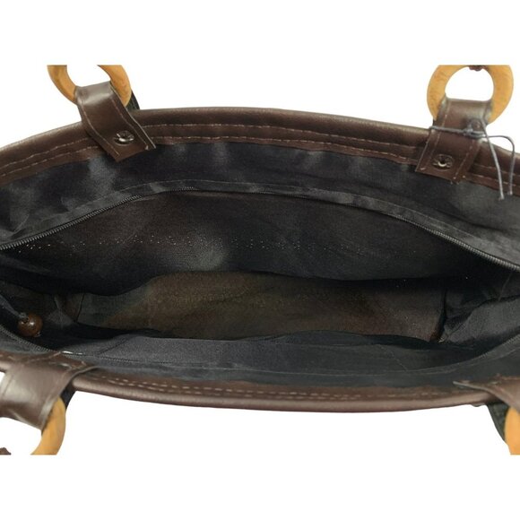 Women's Brown Wicker Large Purse - Picture 4 of 6